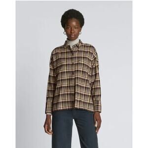Everlane Boxy Plaid Flannel Soft Button Up Shirt - Sz XS